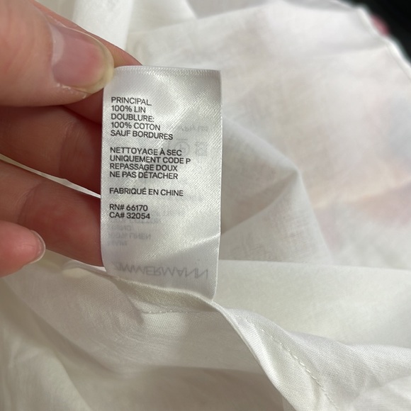 NWT Pattie Asymmetric Cut Out Linen Midi Dress in Cream Floral Size 8 - Picture 17 of 17